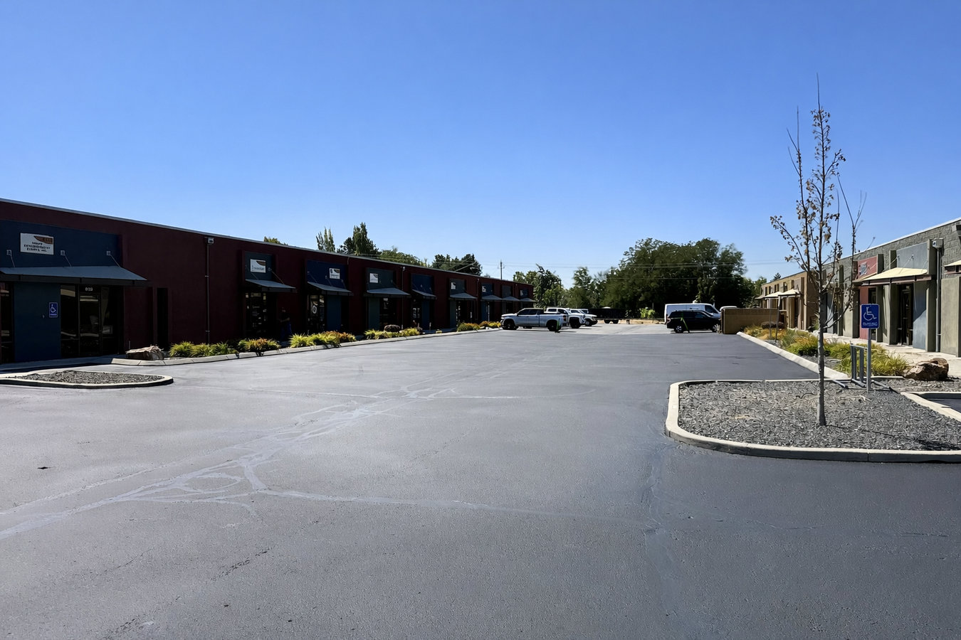 Concrete parking lot building